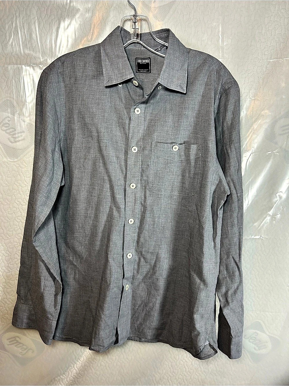 Todd Snyder Men's Gray Button Down Shirt Size Small